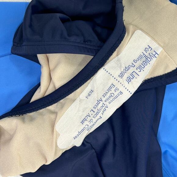 Kona Sol Blue Colorblock Wrap Front One-Piece Swimsuit Small NWT - Picture 11 of 12